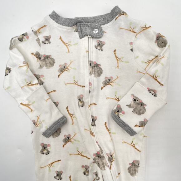 Burt's Bees Baby Kola Bear Organic Gray Newborn Footed Pajamas Sleep Play - Picture 8 of 9